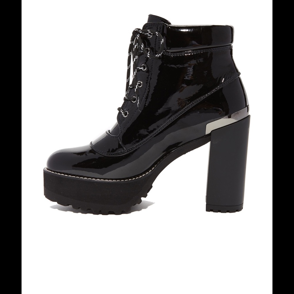 Stuart Weitzman Patten leather platform booties